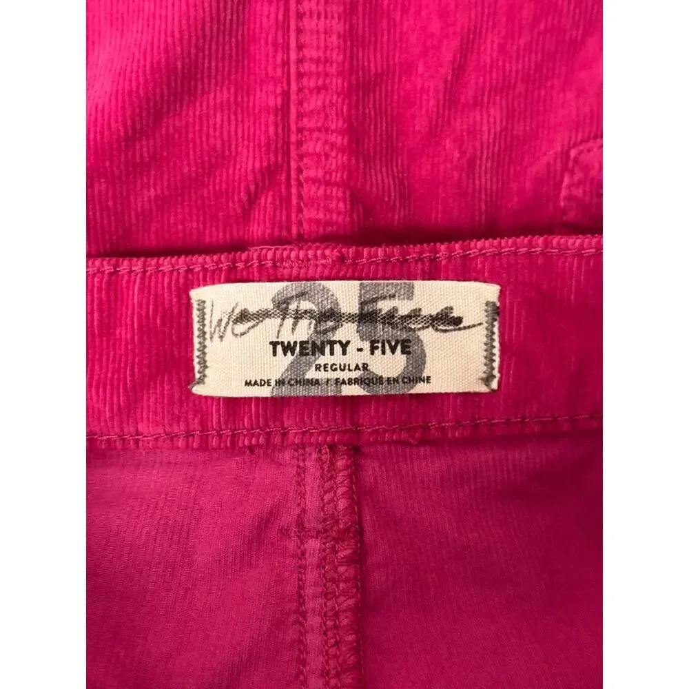 Free People Pencil Skirt 25 Womens Hot Pink Corduroy Western Rodeo